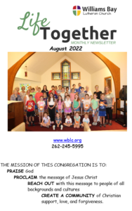 August 2022 Life Together Newsletter