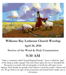 Sunday, April 26, 2026 Worship Bulletin