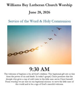 Sunday, June 28, 2026 Worship Bulletin