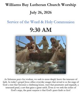 Sunday, July 26, 2026 Worship Bulletin