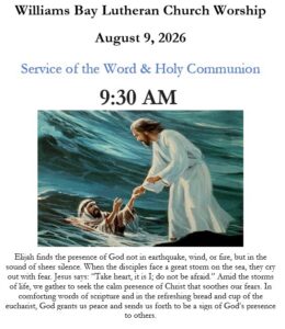 Sunday, August 9, 2026 Worship Bulletin