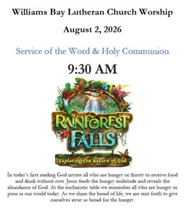 Sunday, August 2, 2026 Worship Bulletin