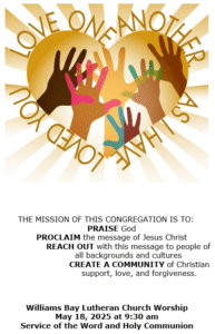 Sunday, May 18, 2025 Worship Bulletin